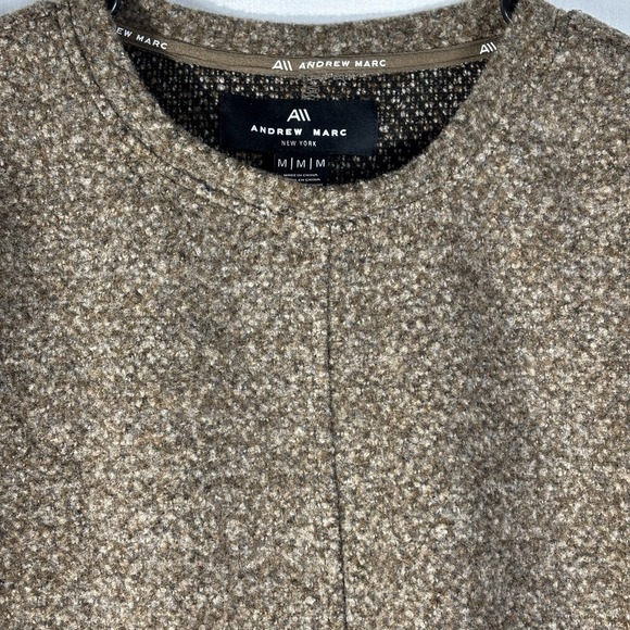 Andrew Marc Womens Fuzzy Knit Crewneck Sweatshirt Long Sleeve Size M Brown NEW - Picture 6 of 9